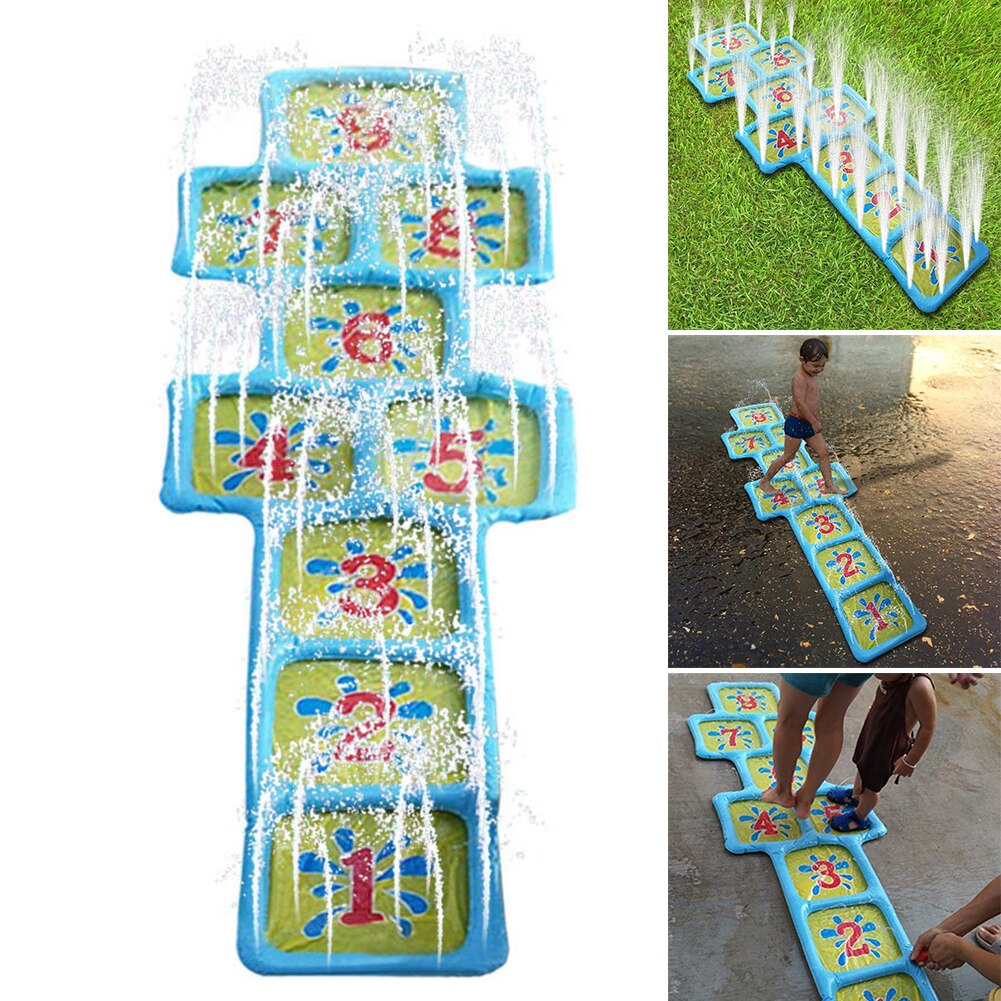 Binnenplaats Kinderen Leuke Zomer Hopscotch Opblaasbare Speelgoed Zwembad Outdoor Water Sprinkler Game Mat Spray Splash Spelen Accessoires