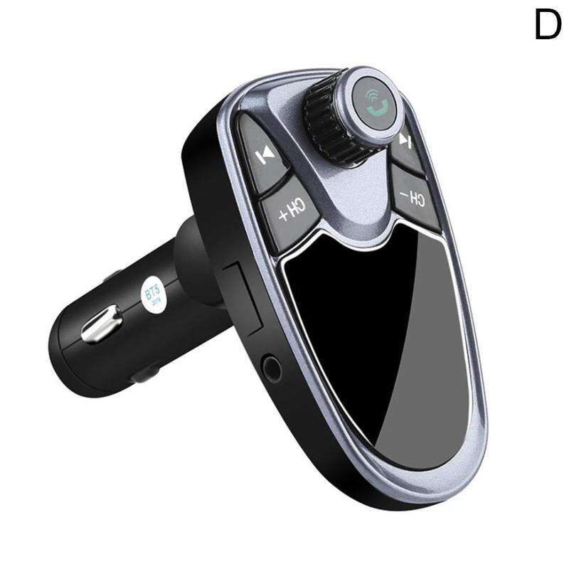 Bluetooth car FM transmitter AUX wireless radio adapter USB charger MP3 player: Gray (D)