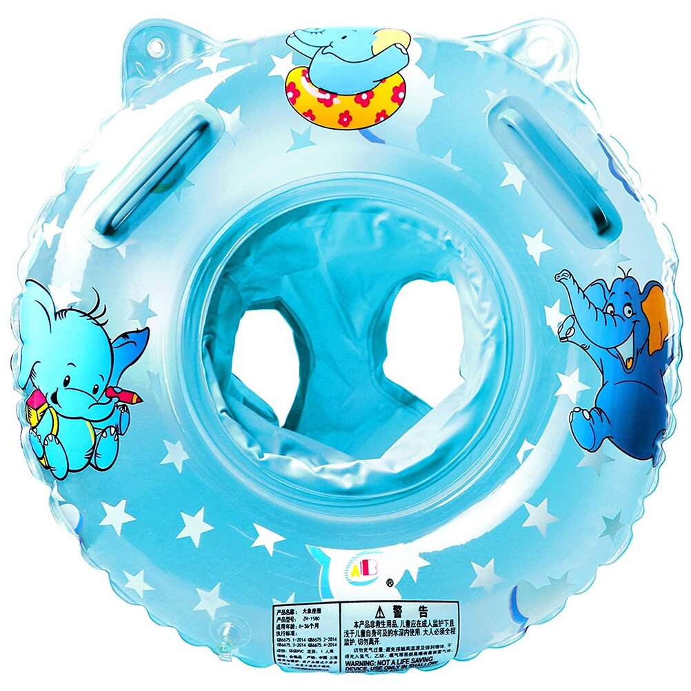 Svømningsring baby svømmesæde pvc baby svømningshjælp med svømningssæde svømningshjælpelegetøj: Himmelblå