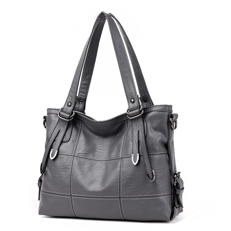 ¡Novedad de ! Bolso de mensajero Retro para mujer, bolso con asa superior, bolsos de hombro para chicas, bolsos de mano para mujer, paquete de de de cuero PU: Gray