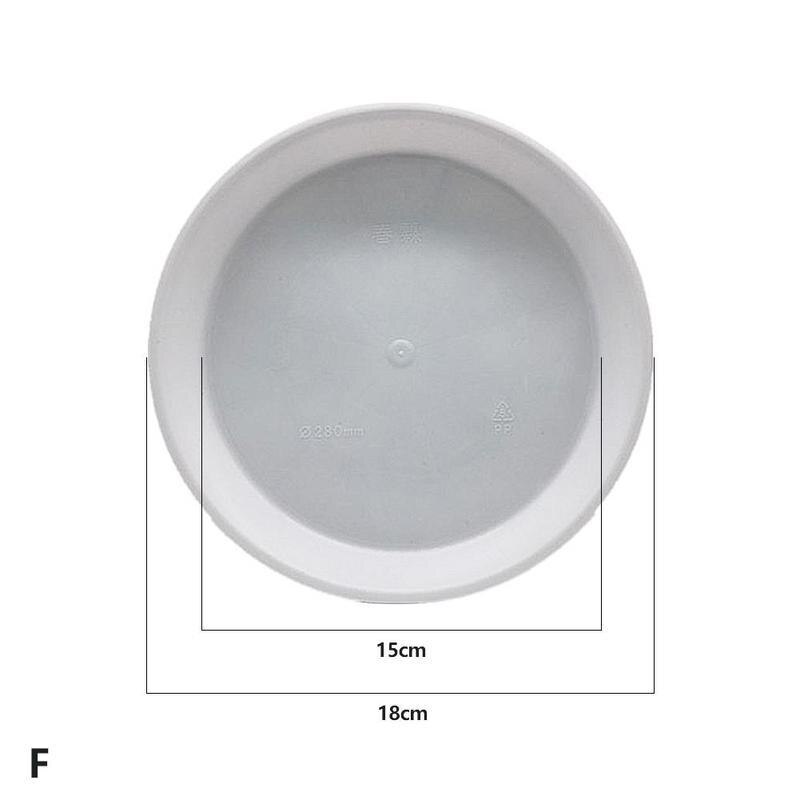 Tray Plastic Potted Flower Flat Edge Round Water Tray Orchid Storage Fleshy Water Tray Garden Gree Decoration Tool G1L1: White 180