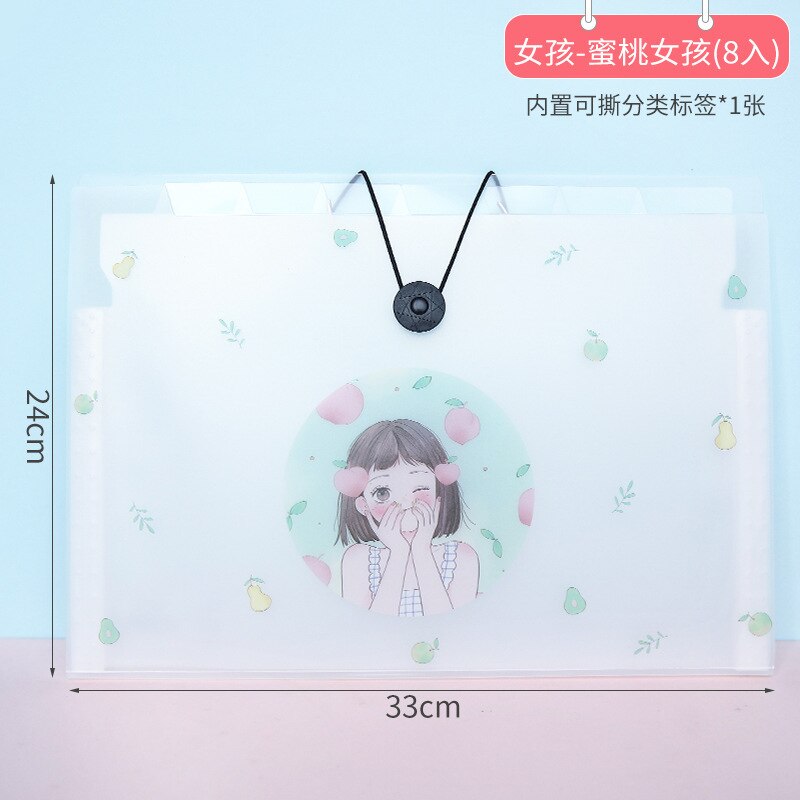 A4 Organ Pack Multilayer Folder PP Storage Bag Student Test Paper Clip Classification File Holder Pen Box Office Information Bag: MiTaoNvHai