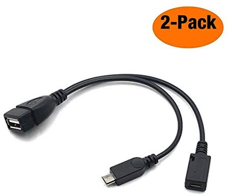 Nuolianxin 2-In-1 Micro Usb Naar Usb Adapter (Otg Kabel + Voedingskabel)-2 Pack