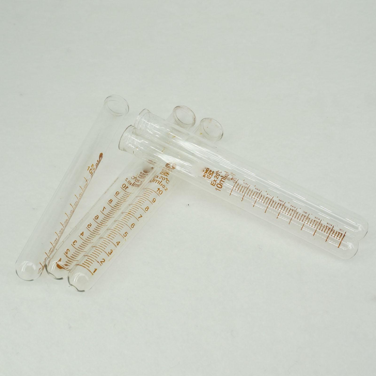 viel (5) 10ml Labor Glas Reagenzglas Runde Unterseite mit Skala Linie Wissenschaft Chemie