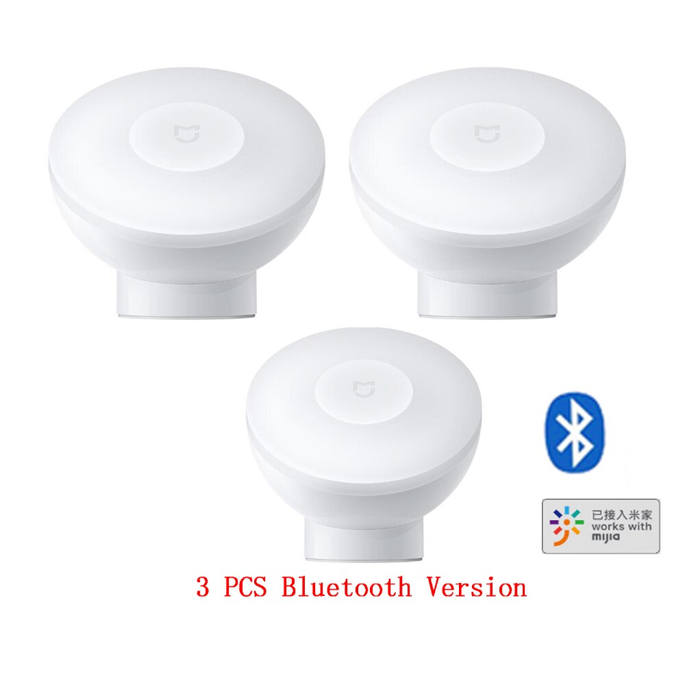 Xiaomi Mi Mijia LED Night Light 2 Bluetooth Version Magnetic Attraction Lamp 360 files Adjustable Infrared Body Motion Sensor: 3 PCS Bluetooth