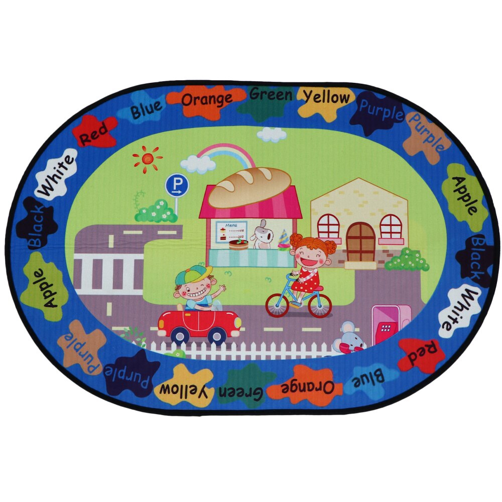 1pc bébé ramper tapis dessin animé tapis de sol enfants tapis de jeu coloré zone de jeu tapis:  Assorted Color 1