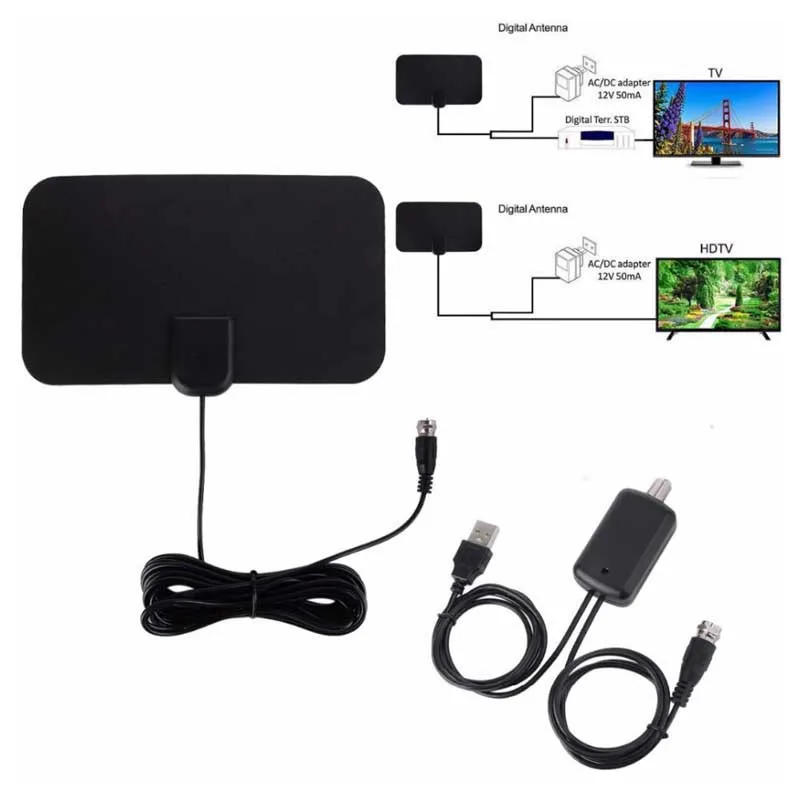 Indoor Digital TV Antenna Signal Amplifier ATSC DTMB Reception Film Antenna High Sensitivity Clear Picture