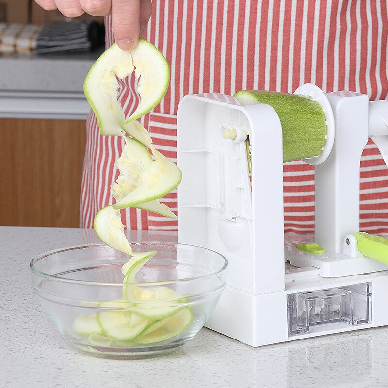 Trancheuse de légumes en spirale pour courgettes, pommes de terre Spaghetti avec 4 lames rotatives, ustensile de cuisine polyvalent
