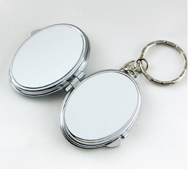 20Pcs/Lot Sublimation Blanks Metal Pocket Compact Mirror Travel Makeup Mirror For Women Men Home Travel Use: Glow blue
