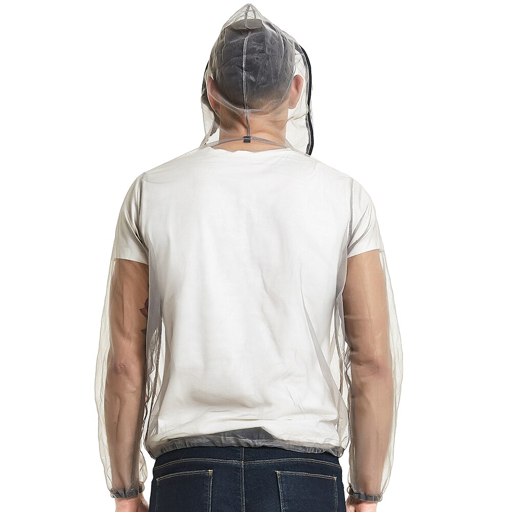 Outdoor Ultralight Mesh Hooded Bug Jas Anti-Muggen See Through Beschermende Mesh Shirt Insect Shield Voor Camping Wandelen