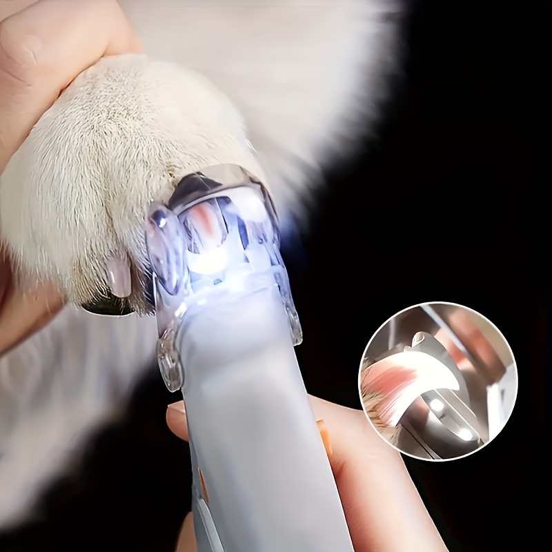 1 led kæledyrs negleklipper med lys, kat og hund rengøringssaks giver enkel og sikker skønhedspleje til hunde og katteklør