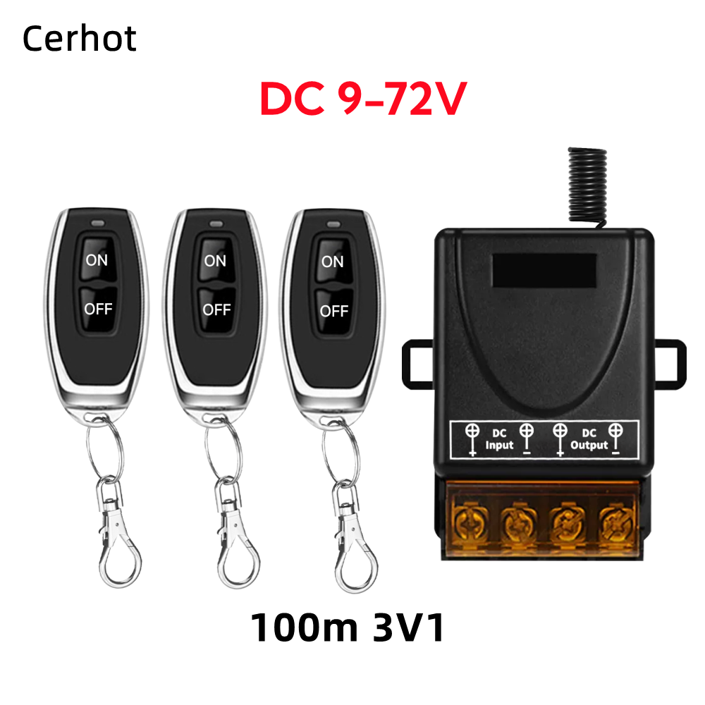 Cerhot interrupteur sans fil télécommande 30A 12V 24V 48V 72V voiture moto Circuit Modification équipement lumières interrupteur pompe à eau