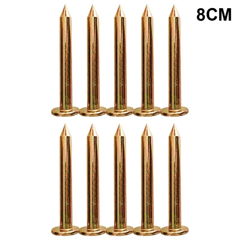 10pcs/set 3/5/7/8/10cm Surveying Steel Nails Survey Marker Cross Measuring Nails Boundary Mark Survey Stakes