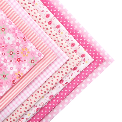 ShuanShuo 50x50 cm Normale 8 soort verschillende Series Patchwork Katoen Stof Fat Quarter Bundel Voor DIY Naaien stof: PINK