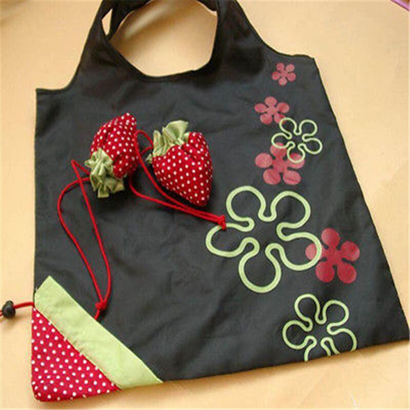 Grand sac se pliant réutilisable en Nylon d'épicerie d'eco de fraise sac à provisions de détail de sac fourre-tout grande capacité et biens
