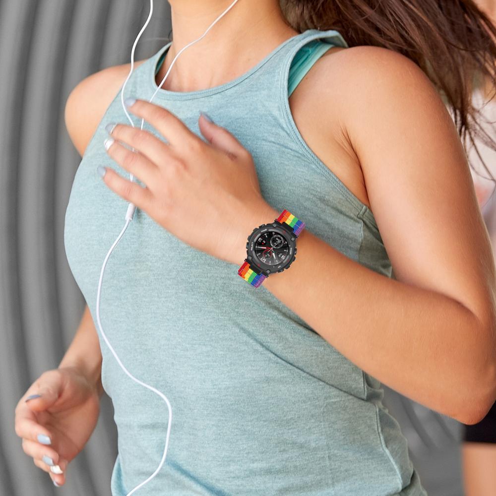 Geweven canvas band voor huami amazfit t-rex smartwatch band horlogeband voor amazfit t-rex trex horloge polsband armband