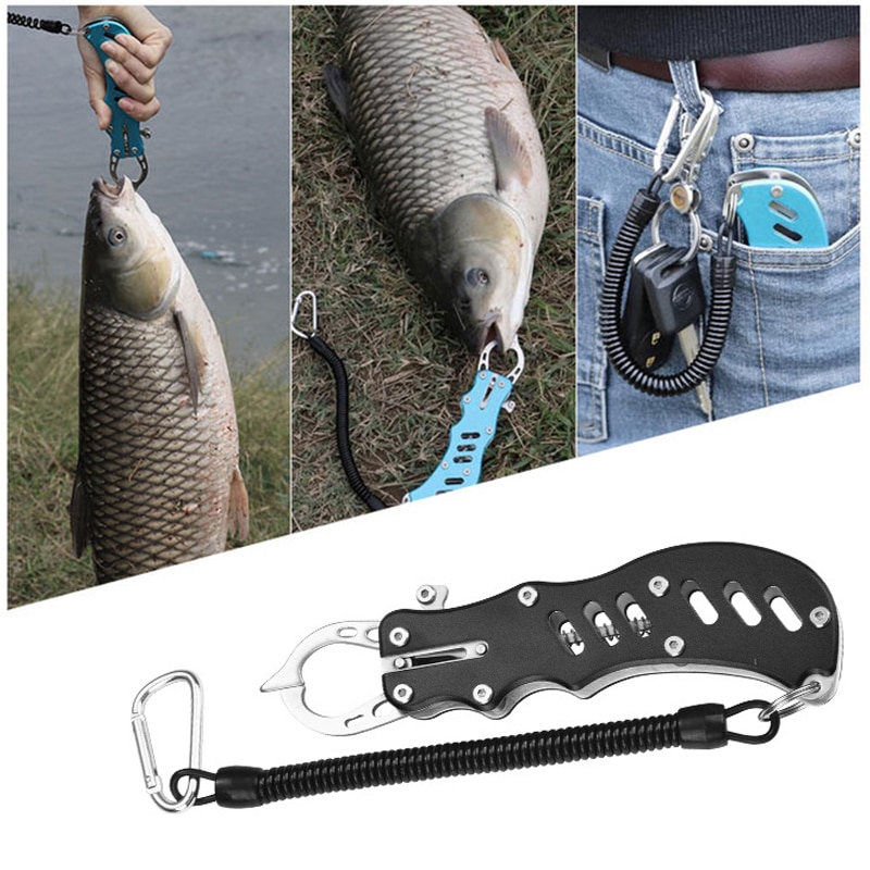 Stainless Steel Fishing Gripper Fish Lip Trigger Lock Grip Grab Clip Clamp Portable Carp Fishing Lip Grip Fishing Tackle Tools