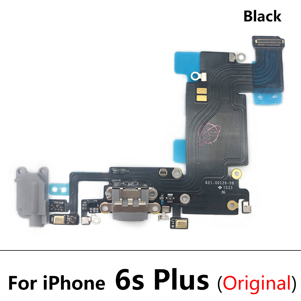 100% nuovo originale per IPhone 6 6S 7 Plus caricatore USB porta di ricarica connettore Dock scheda microfono cavo flessibile ricarica rapida: 6s Plus Black Ori