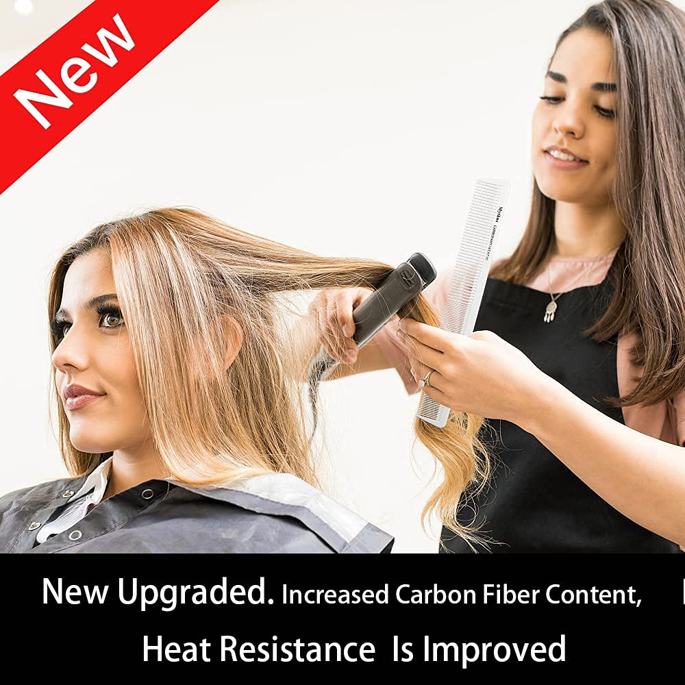 Mythus-pente de fibra de carbono para casa, conjunto com 9 peças, corte fino, barbeiro, cabeleireiro, salão de beleza, kit de pente traseiro para homens e mulheres