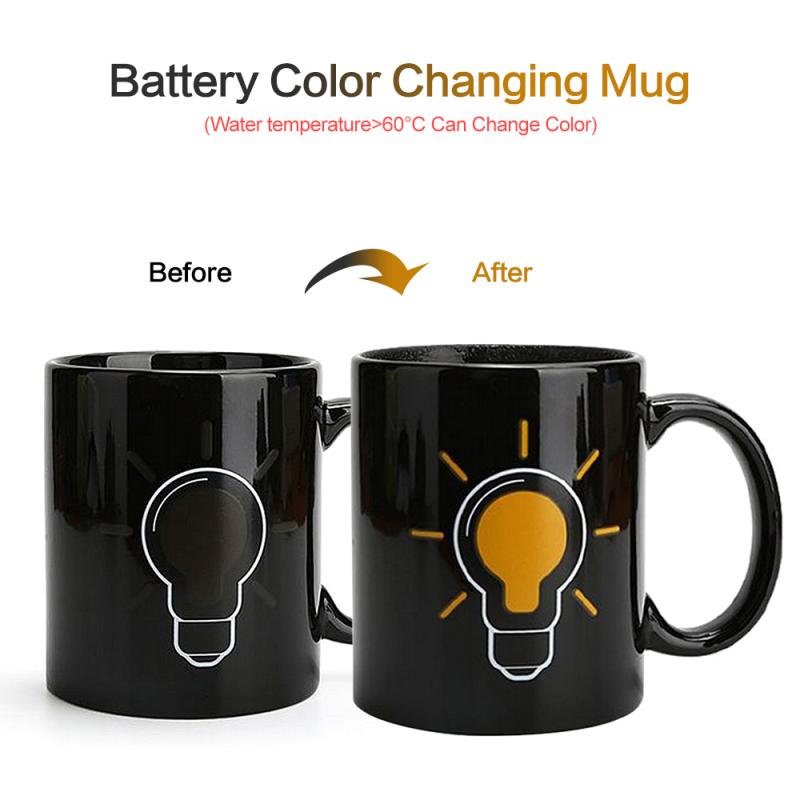 Color Changing Ceramic Mugs Coffee Mugs Milk Water Tea Cups Thermochromic Mugs Bulb Or Smiling Moon Shape Cups