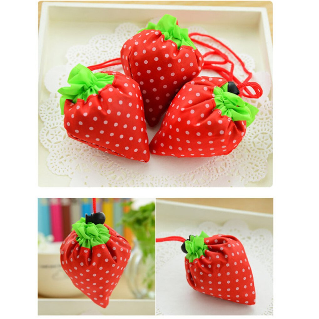 Environmental Storage Bag Handbag Strawberry Foldable Shopping Bags Reusable Folding Grocery Oxford Eco Tote Bag