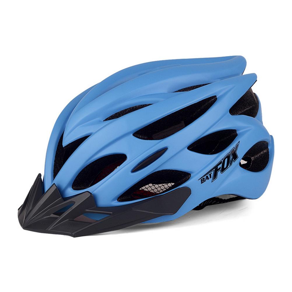 Fiets Helm Super Licht Met Achter Achterlichten Night Waarschuwing Rijden Helm Fiets Beschermende Helm Comfortabel En Ademend: Blue