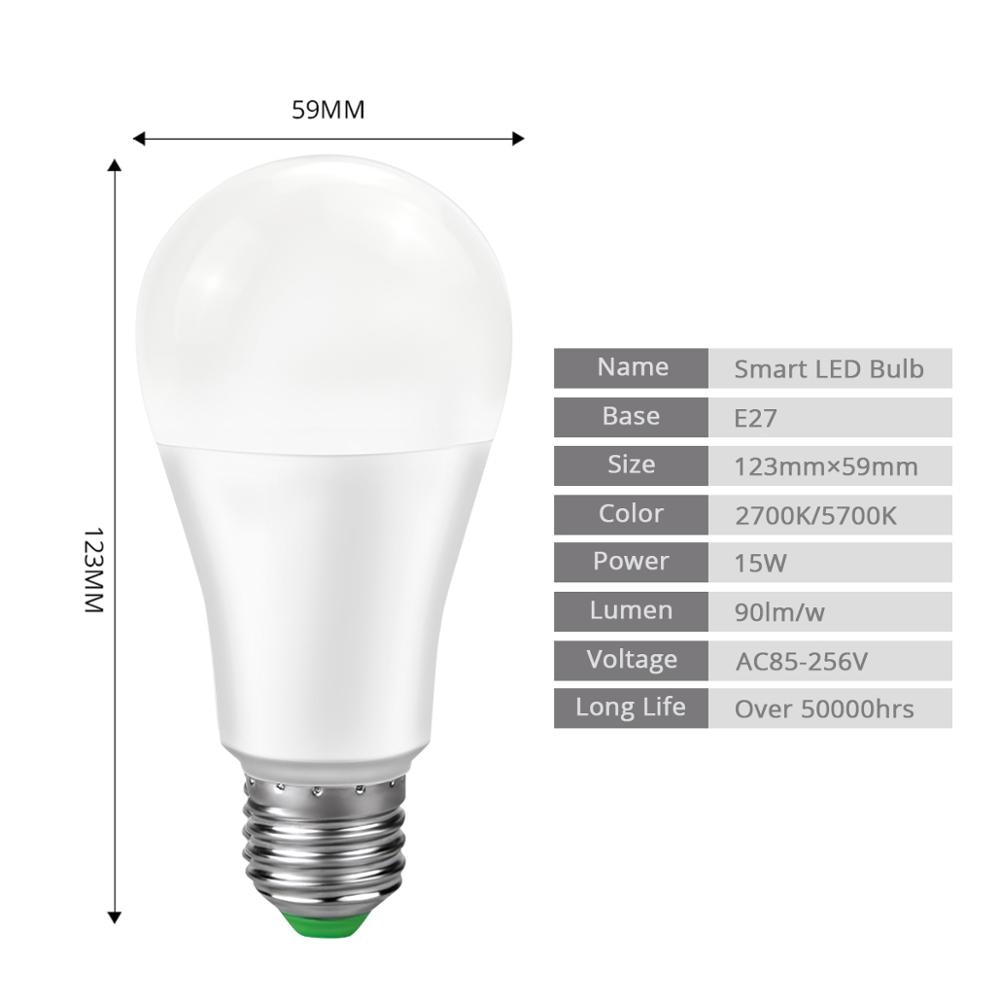 Wifi Lamp Thuis Smart Light Bluetooth Led Led Lamp Wit Warm Wit Rgb Rgbw Rgbww Lichten E27 Lampen E27 85 -265V