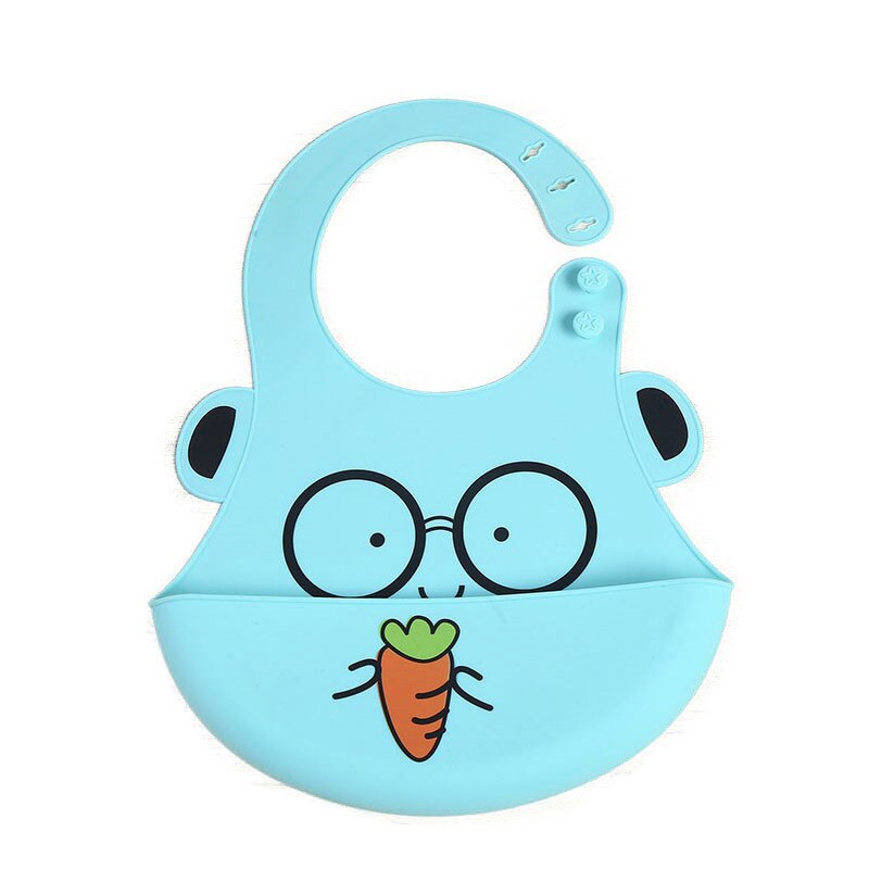 Cartoon Baby Silicone Bibs Waterproof Toddler Kids Adjustable Food Bib Baby Feeding Stuff Burp Cloth Boy Girl Bibs Apron Baberos: Green