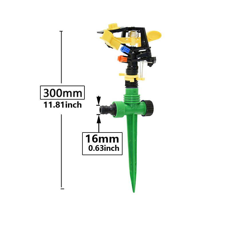 360 Degree Rotating Jet Sprinklers Double Outlet Rocker Nozzles1/2" Male Thread For Garden Farm Lawn Irrigation: green