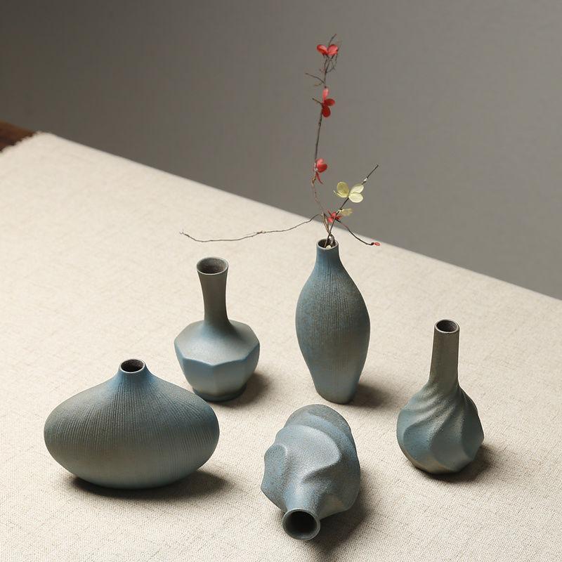 Europese Stijl Steengoed Bloem Keramische Vaas Chinese En Japanse Keramische Kleine Vaas Retro Bloem Aardewerk Ornamenten