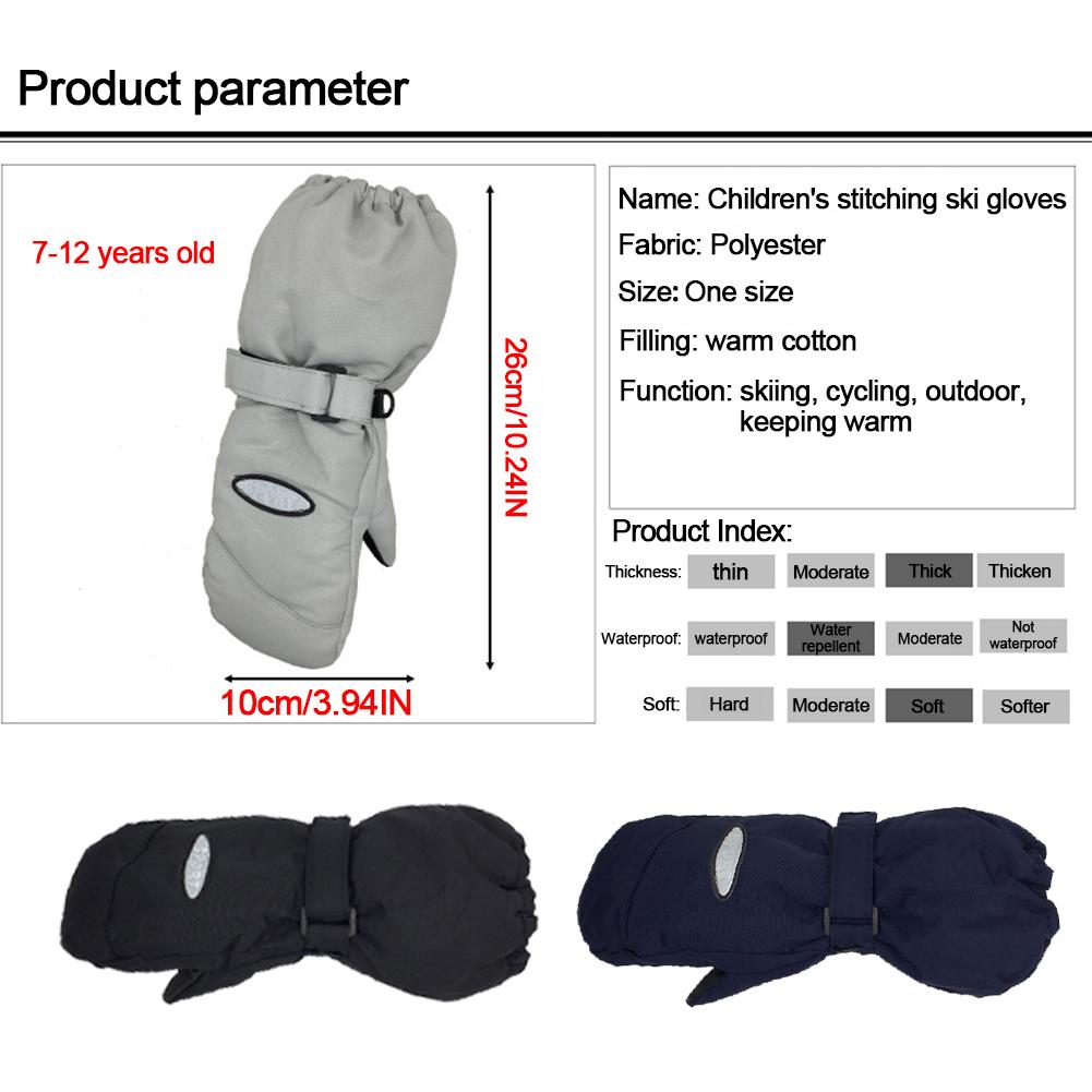 2PCS Guanti Antivento Guanti Da Sci Per Bambini Impermeabile del bambino accessori per Bambini Inverno Caldo Per 6-12 Anni di Bambino di protezione