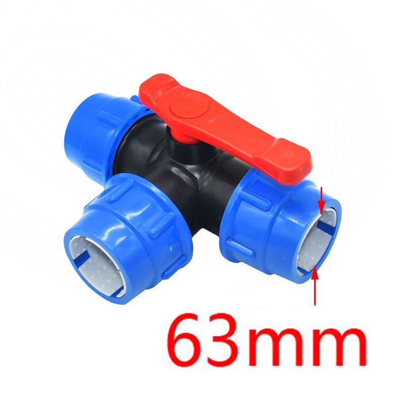Separador de agua en T tipo DN25 DN32 DN40 DN50, grifo de jardín de 32mm, 40mm, 50mm, 63mm, tubo de pvc pe, conector de tubería de agua de 3 vías, 1 Uds.