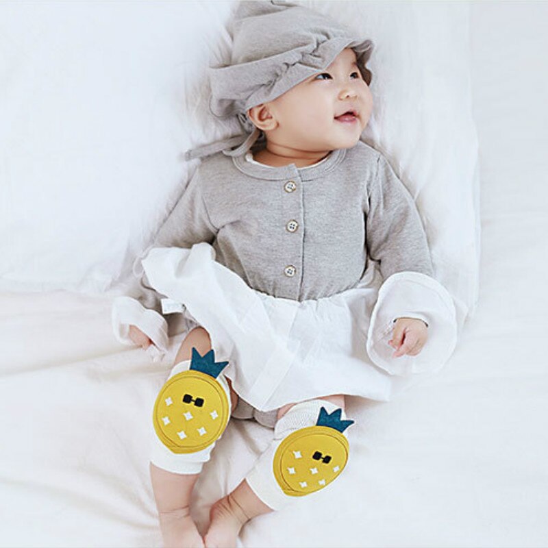 0-3Years Baby Knee Pads Infant Non Slip Crawling Elbow Cartoon Animal Mesh Breathable Kneepads Protector Toddler Safety Cushion