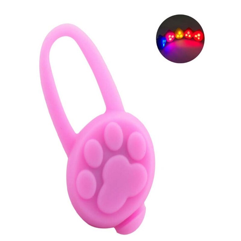Anti-verloren Led Licht Halsband Lichtgevende Hanger Siliconen Spotlight Knipperlicht Voor Honden En Katten Outdoors Night Hond: Roze