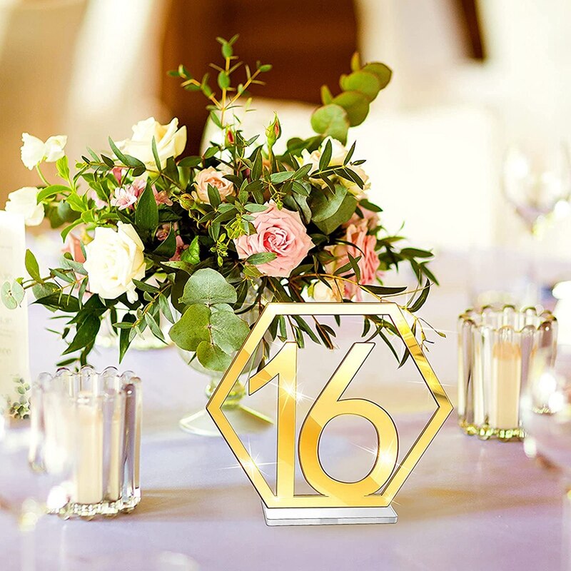 ! Wedding Reception Table Number Wedding Acrylic Table Number Hexagon Table Number Wedding Number With Stand Base