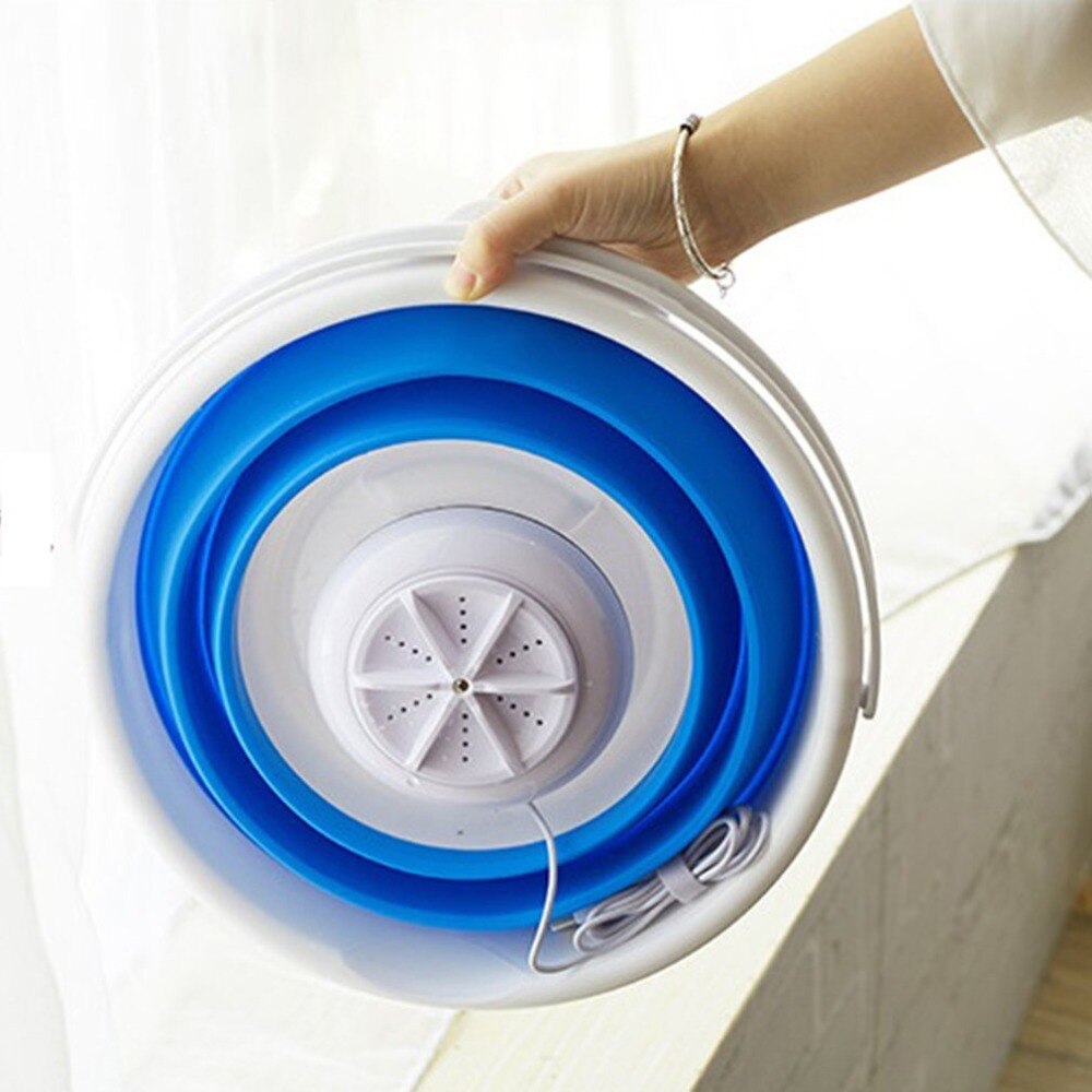Sonic-mini lavadora portátil, limpiador Ultra sónico, cubo plegable, lavadora de ropa de lavandería para ropa interior, limpieza de sujetador