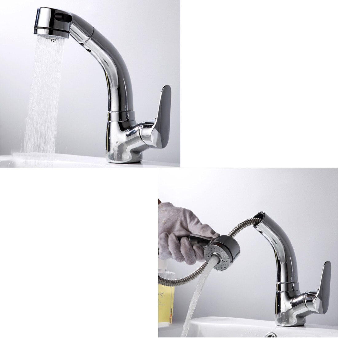 Height Adjustable Pull-out Sink Tap Kitchen Dishwash Basin Laundry Table Wash Dishes sink faucet extender robinet extender migno