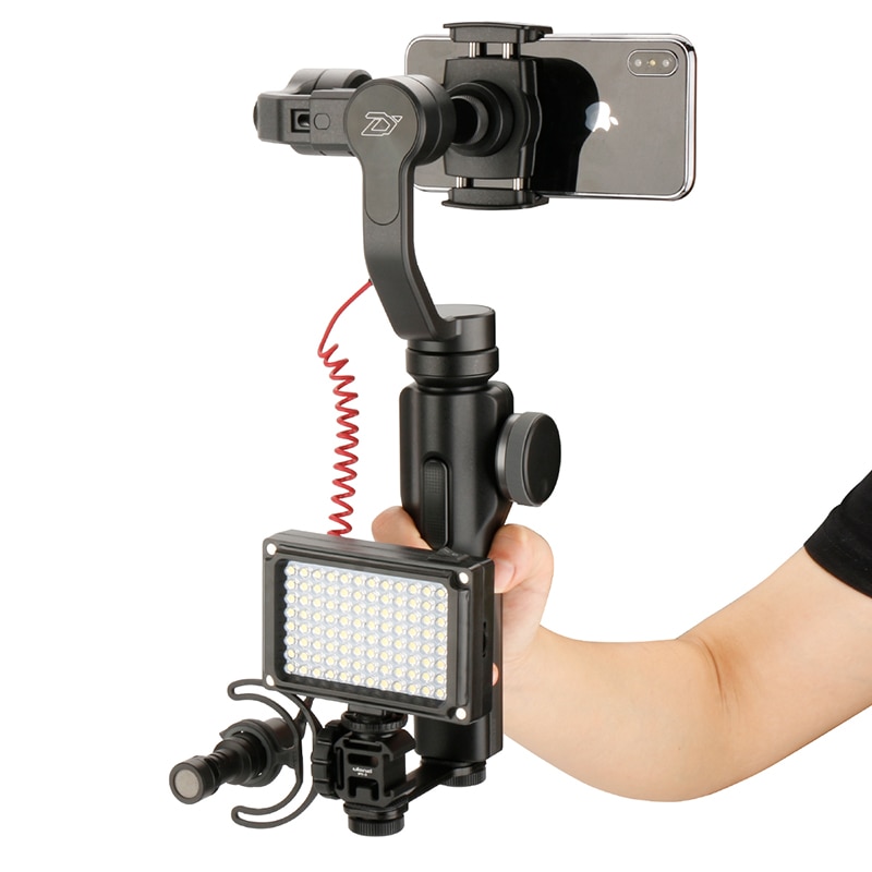 Support trépied lumière LED barre d'extension de Microphone pour DJI Osmo Mobile 3 2 poches Zhiyun lisse 4 3 accessoires de cardan portables