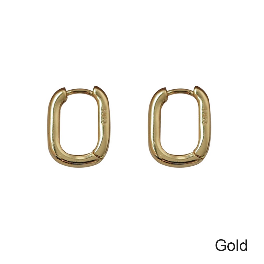 Vintage gull liten firkantet bøyle øredobber for kvinner geometriske håndlagde øredobber brud jente fest bryllup smykker: 01