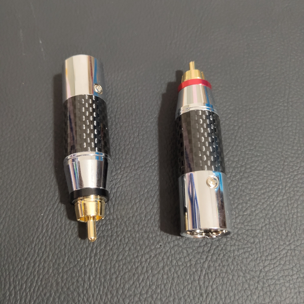 Adattatore Jack Audio di alta qualità bilancia in fibra di carbonio spina da XLR a RCA connettore Ciao-fi XLR 3 spillo femmina a RCA maschio 2 pz/impostato: nero