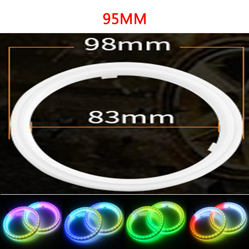 Bil LED Angel Eyes Halo Ringar - RGB med Blinkers - 60mm till 120mm - APP Bluetooth DRL Strålkastare: Rgb