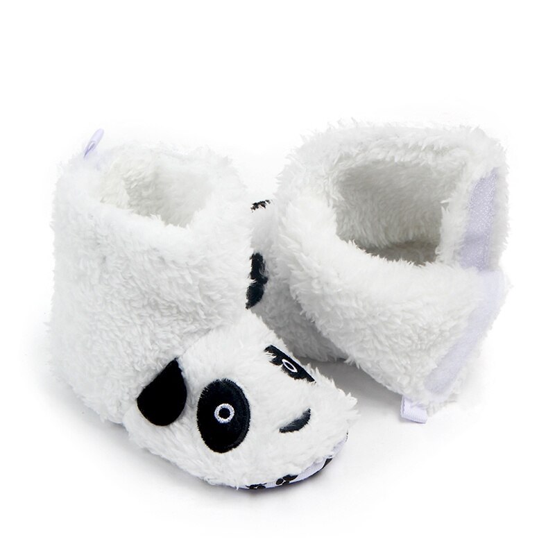 Patpat Winter Baby/Peuter Dier Panda Patroon Colorblock Fleece-Voering Fluwelen Prewalker Schoenen Baby Schoenen