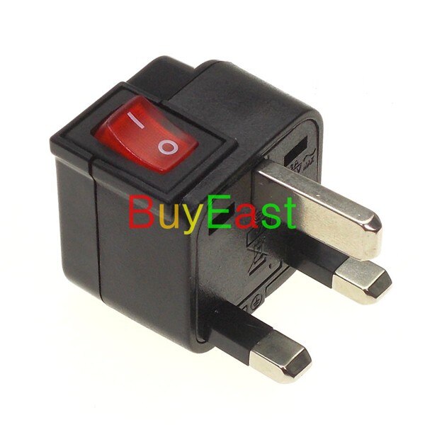 2 X WONPRO UK/Ireland/Malaysia/Singapore Travel Adapter AC Power Plug Convert World Plug With LED Main Switch