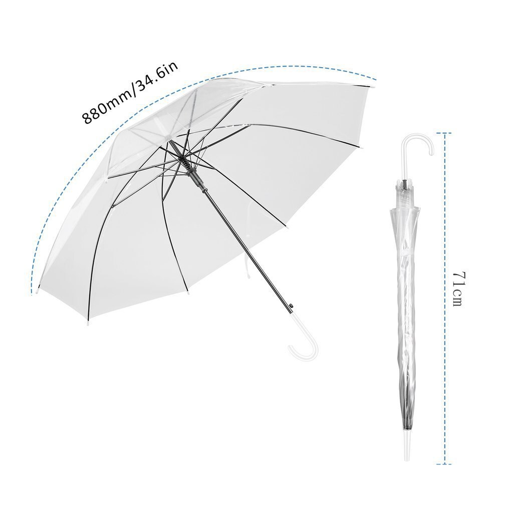Vindtæt gennemsigtig klar automatisk paraply parasol til bryllupsfest favor stå ud og ud regn beskytte