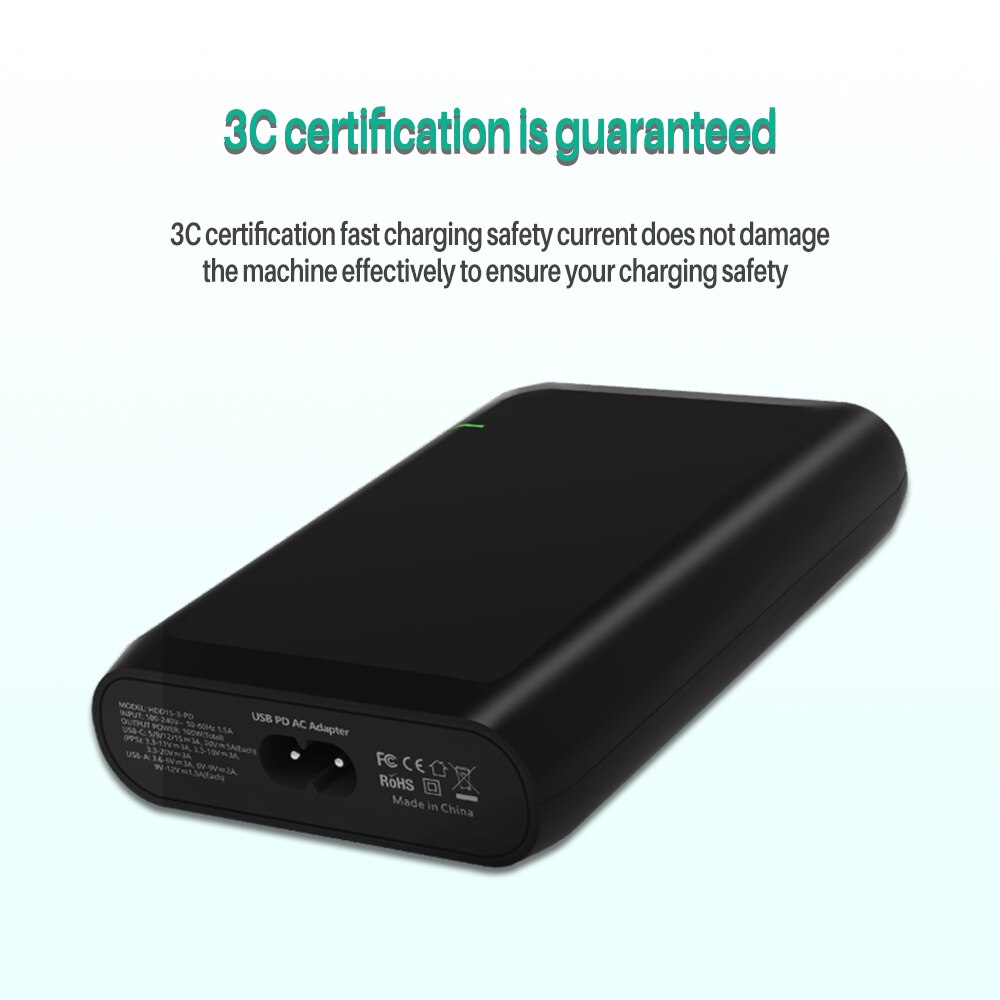 Cargador de pared PD 100W GaN 5 USB tipo C pantalla led carga rápida 4,0 para MacBook Air iPad iPhone 11 Pro Samsung Huawei ASUS