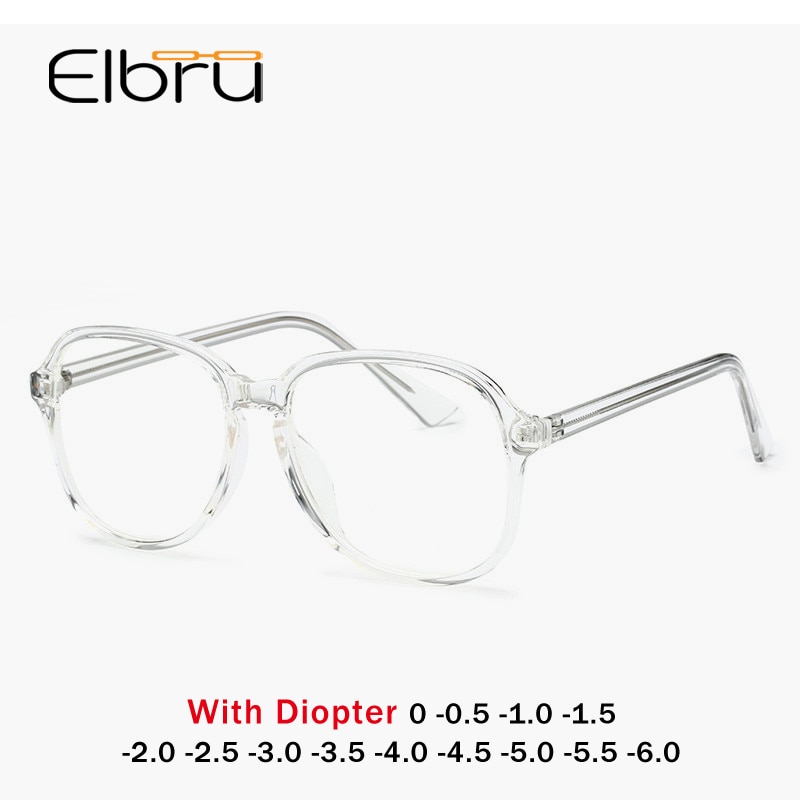 Elbru gennemsigtige runde briller klart stel kvinder brille nærsynethed briller briller stel nørd optiske stel klar