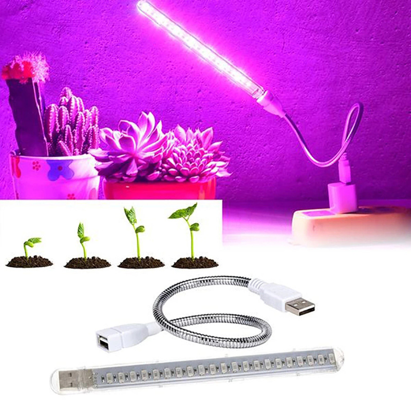 5v ledet fullspektret lampe plantevekstlys usb-lampe innendørs drivhus til planter blomster grønnsaker hydroponisk barlys