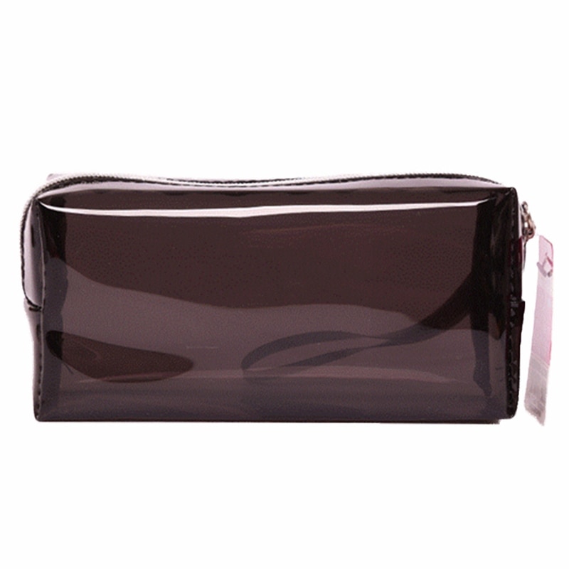 Nueva cartuchera escolar transparente sencilla a la , caja de lápices de gran capacidad, bolsa de almacenamiento, papelería, , útiles escolares: BK