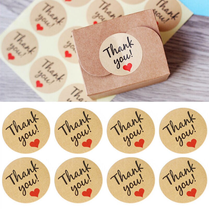 Bedankstickers brief bedrukt zakelijke verpakking zakken bruiloft feest envelop stickers decoratie 500 stuks/rol