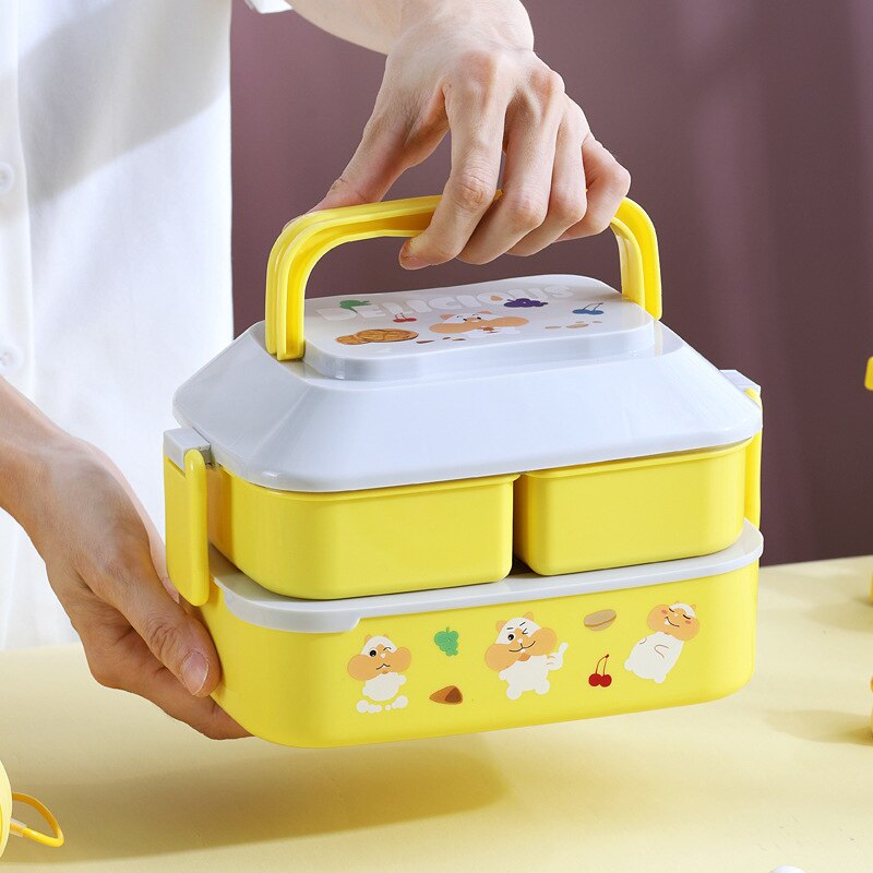 Portable Lunch Box For Girls School Kids Plastic Picnic Bento Box Microwave Food Box With Compartments Storage Containers